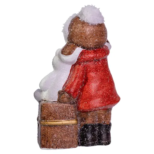 Новорічний декор Дівчинка з подарунком Yiwu CR-5-17 з підсвічуванням 12 × 6 × 20 см з порцеляни  - фото 3