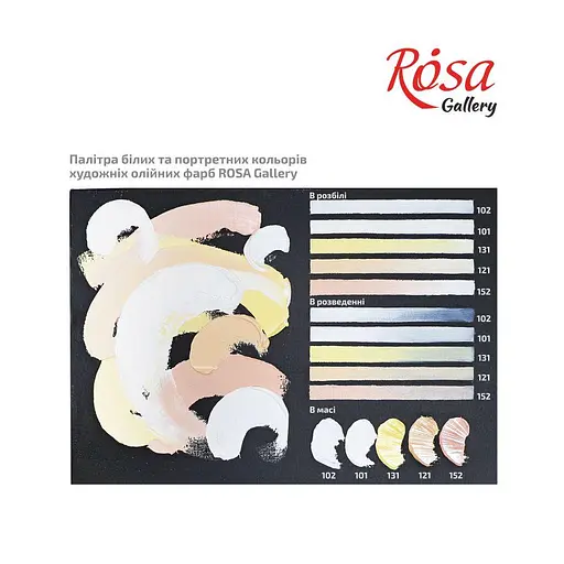 Краска масляная Белила титановые (101) 45 мл Rosa Gallery [CD] - фото 2