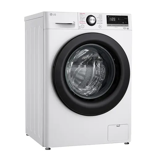 Стиральная машина LG фронтальная 7 кг 1200 A+++ 48 см дисплей пара инвертор белый - фото 2