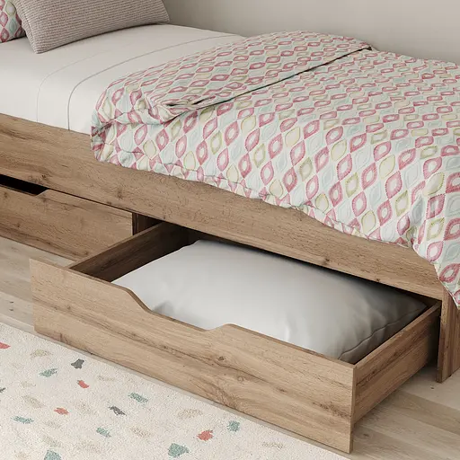 Кровать односпальная MebelStar Лилу с ящиками 90x200 см Дуб тахо (MBS-1352) - фото 2