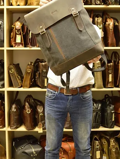 Кожаный мужской рюкзак TARWA 40х30х16 см sum0026185 - фото 8