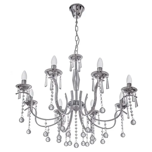 Люстра свеча Brille подвесная хрустальная E14 60W CH (BR-01313S/8)