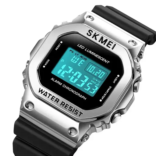 Мужские наручные спортивные часы Skmei 1851 Серебристый - фото 2