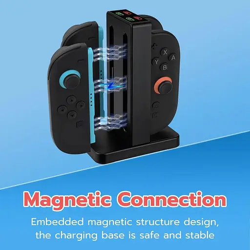 Зарядная док-станция Mcbazel, совместимая с Nintendo Switch 2 (2025) JoyCon со светодиодными индикаторами - фото 2