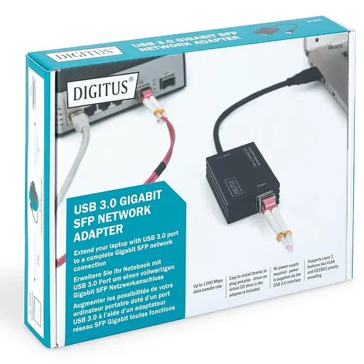 USB-хаб Digitus USB-A SFP, USB 3.0 Gigabit Network (DN-3026) - фото 8