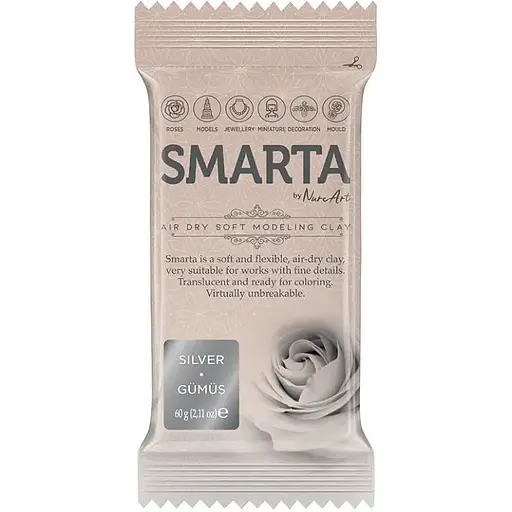 Пластика самозастигаюча Smarta Срібна 60 г - фото 1