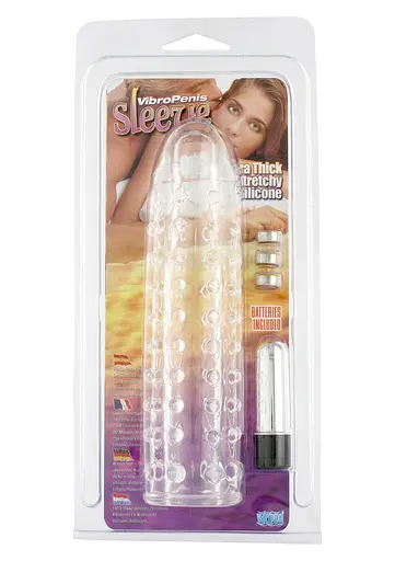 Насадка на пенис Seven Creations Vibro Penis Sleeve 16 см прозрачный - фото 2
