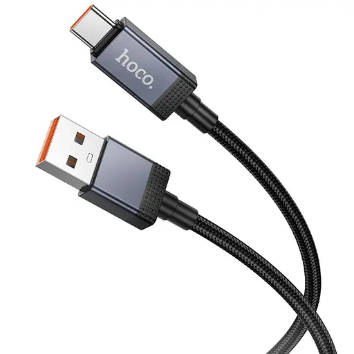 Дата кабель Hoco X118 Generous with display USB to Type-C 5A (1m) Black - фото 2
