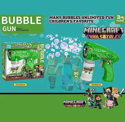 Пистолет с мыльными пузырями PP 777-7 "Мой мир", автоматич. принцип работы, 90мл раствор, в коробке (6976336190729) - фото 2