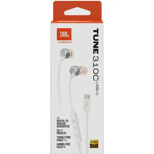 Гарнитура JBL Tune 310C USB-C White (JBLT310CWHT) (6995504) - фото 2