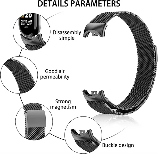 Ремінець для фітнес-браслета Boorui для Xiaomi Mi Band 8 і 9 міланська петля золотистий - фото 5