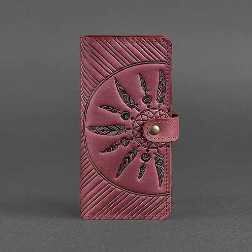 Шкіряне жіноче бордове портмоне 7.0 Інді - фото 7