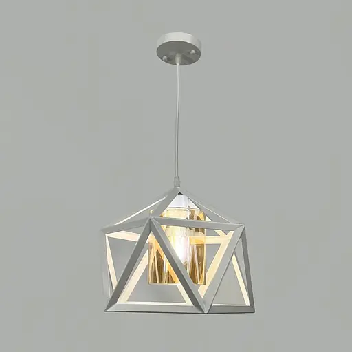 Світильник лофт із янтарним плафоном у каркасі білого кольору Ø 30х28 см | Line F | Арт. 12203/1 WT+AM - фото 4