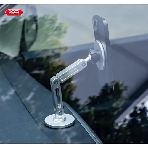 Автодержатель XO C148 Metal Twin Bar 360° Rotating Magnetic Handse серебристый - фото 2