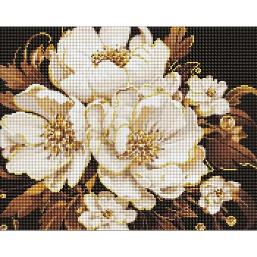 Алмазна мозаїкаБіла ніжність ©art_selena_ua Ідейка AMO8006, 40х50 см, з АВ стразами - фото 1