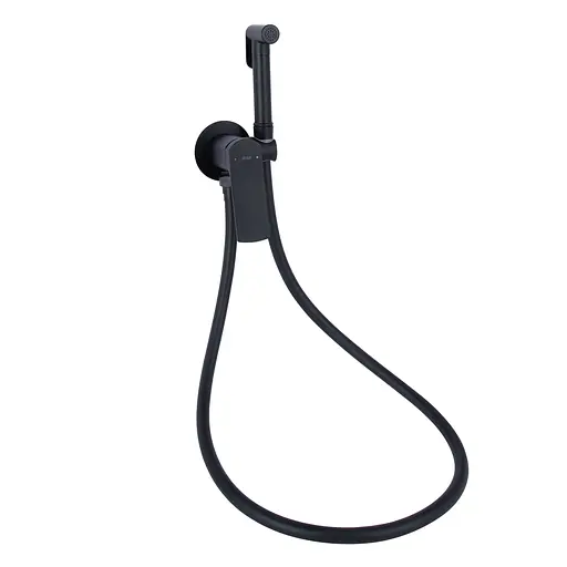 Набір гігієнічного душу прихованого монтажу Qtap Slavonice округлий QTSLA262BLM45917 Black matt, Чорний матовий - фото 1