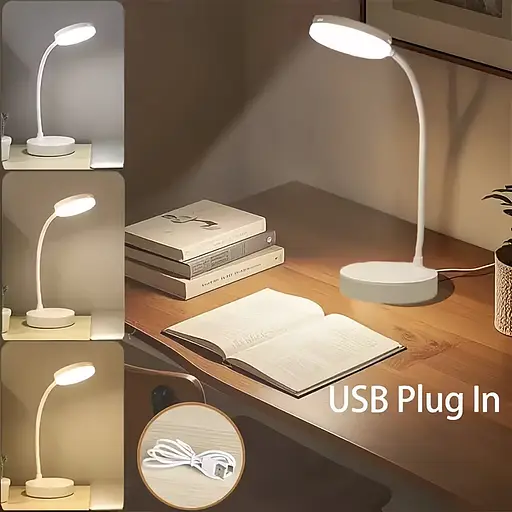 Мінімалістична настільна світлодіодна лампа з USB-живленням і сенсорним керуванням Білий 88202 - фото 6