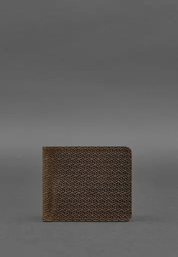 Мужской кожаный портмоне темно-коричневый 1.0 зажим для денег Карбон - фото 2