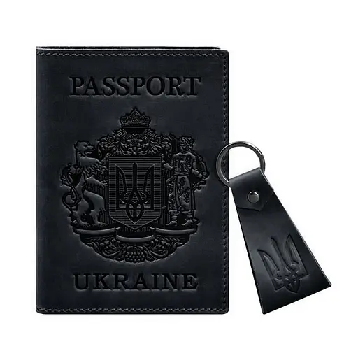 Подарочный набор кожаных аксессуаров с символикой темно-синий. - фото 7