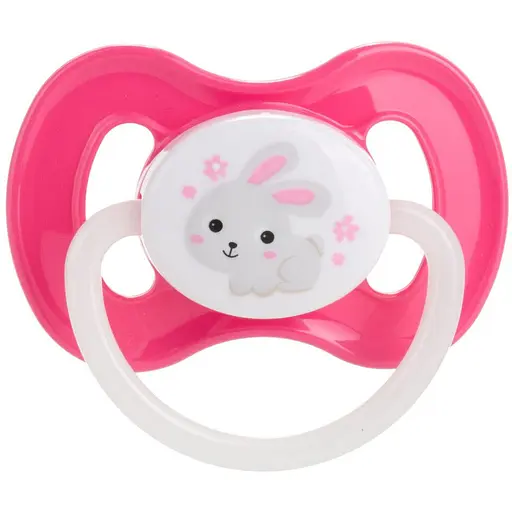 Пустушка Canpol babies Bunny & Company латексна кругла 6-18 міс. рожева (23/278_pin_new)