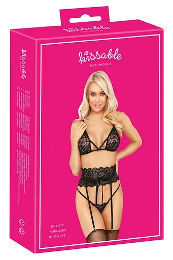 Комплект Kissable Suspender Set S/M чорний - фото 5