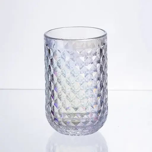 Набор стаканов 6 штук по 400 мл из толстого стекла рельефные rainbow HP-19-255 стакан для напитков газировки лимонадов воды - фото 2