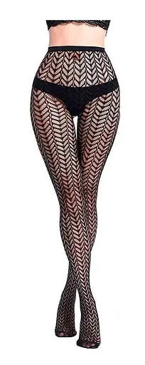 Колготки з ялинковим візерунком One size Чорний K000678 - фото 1