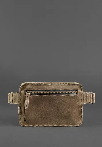 Шкіряна поясна сумка Dropbag Mini темно-коричнева Crazy Horse - фото 4