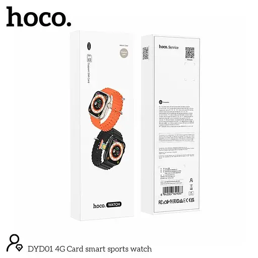 Smart Sports Watch Hoco 4G Card DYD01 BT4.2, Nano Sim, 1.96" - фото 3