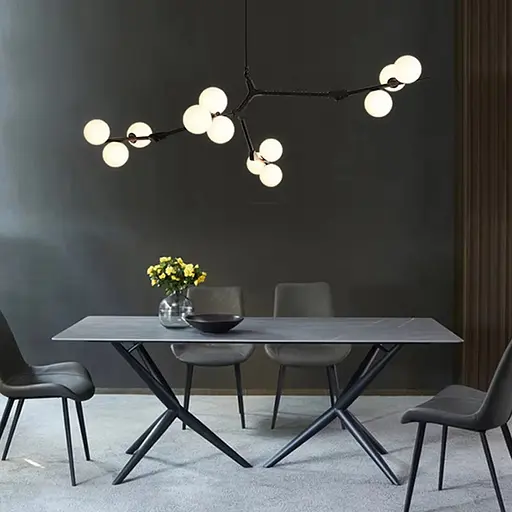 Черная люстра с 12 белыми плафонами 105х70 см Ст. BM 64/12 BK+WT | Line F - фото 2