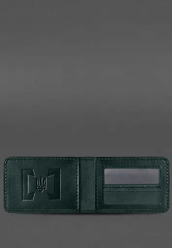 Кожаная обложка для удостоверения БЕБ (Бюро экономической безопасности Украины) Зеленая - фото 3