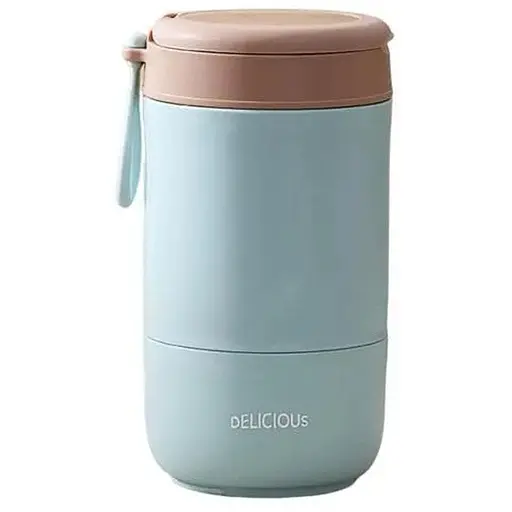 1 комплект термоізоляційної чашки для молока з ручкою для перенесення об’ємом 680 мл(блакитний)