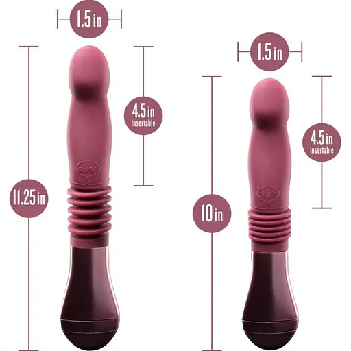 Вибратор Blush Novelties Trixie Thrusting Dildo Wine Red SO8835 (108466) - фото 6
