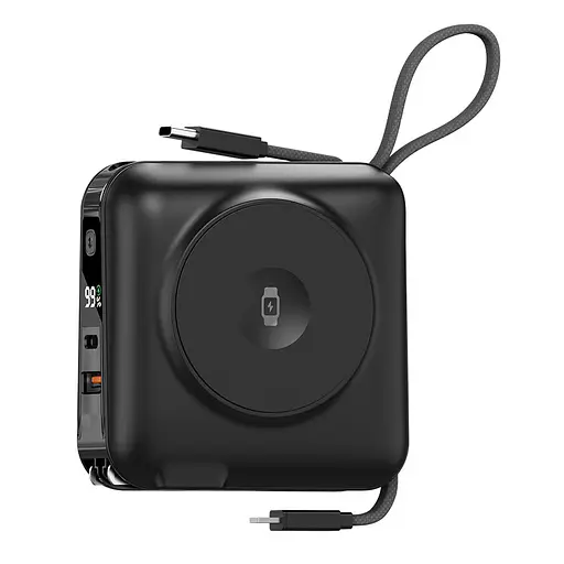 Портативний ЗП Power Bank WIWU Wi-P051 6 in 1 PD45W з БЗП+iWatch 15000 mAh Black