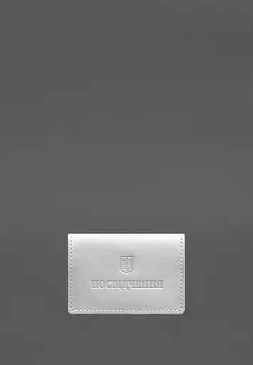 Кожаная обложка для пенсионного удостоверения белая - фото 2