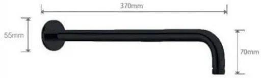 Кронштейн для душової лійки 370 мм IMEX чорний матовий BPR001/NG Чорний матовий - фото 2