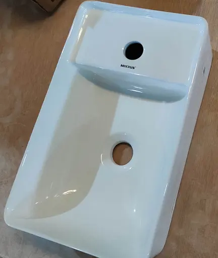 Умивальник підвісний Mixxus Premium Quadro-1201-R 430x265x135 мм з отвором під змішувач та перелив MP6504, Білий - фото 10