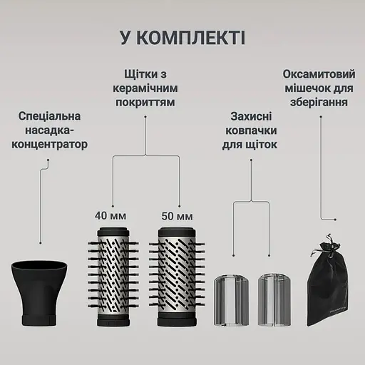 Фен-щітка Rowenta Brush Active 1000 Вт чорний (UB9530F0) - фото 11