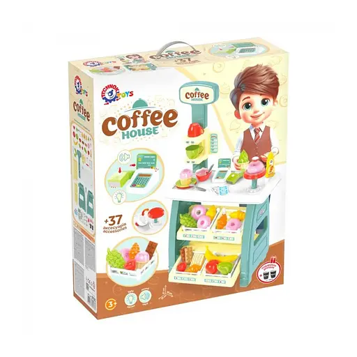 Ігровий дитячий набір "Кав'ярня" ТехноК 9765TXK прилавок з полицями, іграшкові солодощі - фото 1
