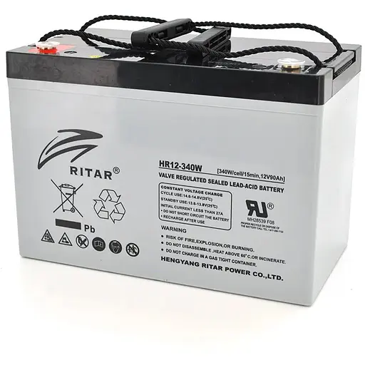 Акумуляторна батарея AGM RITAR HR12340W, Gray Case, 12V 90.0Ah ( 307 х 169 х 210 (215 ) 29.00kg Q1/48