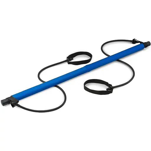 Тренировочная палка с эспандерами Hop-Sport HS-T090GS синяя