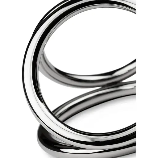 Тройное эрекционное кольцо Sinner Gear Unbendable - Triad Chamber Metal Cock and Ball Ring - Large - фото 4