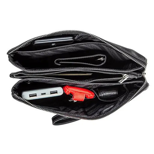 Кожаная барсетка мужская GRANDE PELLE 25х16х4 см acs0016116 - фото 4