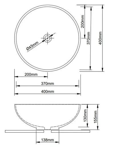 Раковина накладная Qtap Owl 400х400х155 мм, White, круглая, без донного клапана QT1911K53WN - фото 5