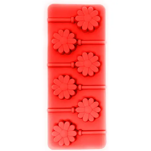 Силиконовая форма для леденцов и конфет на палочке "Цветок", Kitchen Master Красный 87396 - фото 3