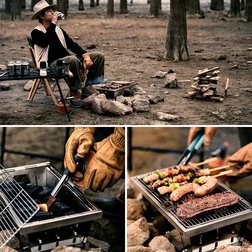 Гриль портативный Naturehike Picnic BBQ Grill NH20CJ006 р-р L сталь - фото 13