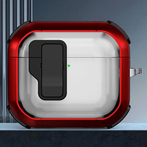 Футляр протиударний Locking Button для навушників Airpods 3 Red - фото 2