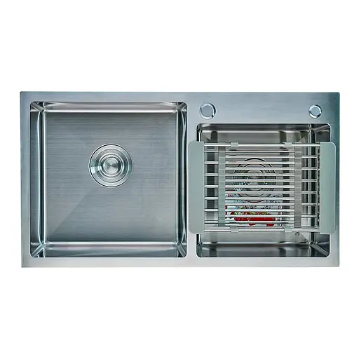 Кухонная мойка Zerix ZH7843DS-215 ZM5570, Нержавеющая сталь - фото 1