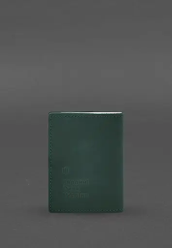 Кожаная обложка для удостоверения офицера 9.2 зеленая Crazy Horse - фото 5