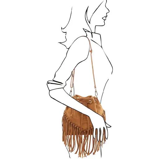 Женская замшевая сумка на плечо Firenze 25х26х13 см sum0028543 - фото 2